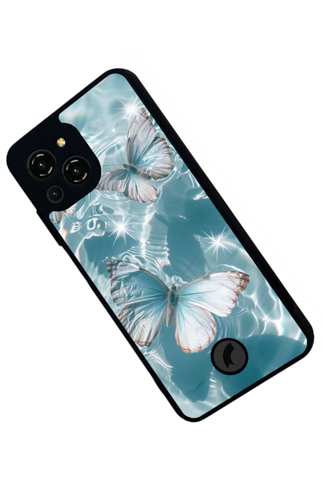 Reeder S23 Pro Max Uyumlu Kelebek Tasarımlı Glossy Premium Kılıf