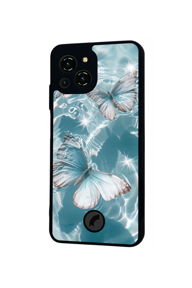 Reeder S23 Pro Max Uyumlu Kelebek Tasarımlı Glossy Premium Kılıf