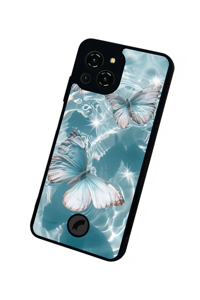 Reeder S23 Pro Max Uyumlu Kelebek Tasarımlı Glossy Premium Kılıf