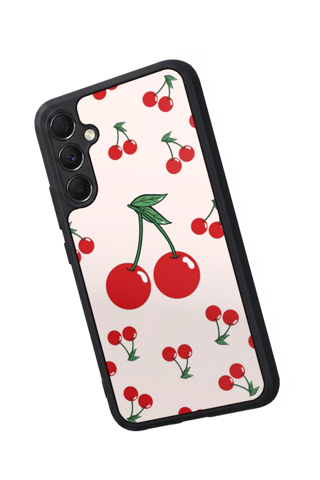 Samsung Galaxy M34 Uyumlu Kiraz Tasarımlı Glossy Premium Kılıf