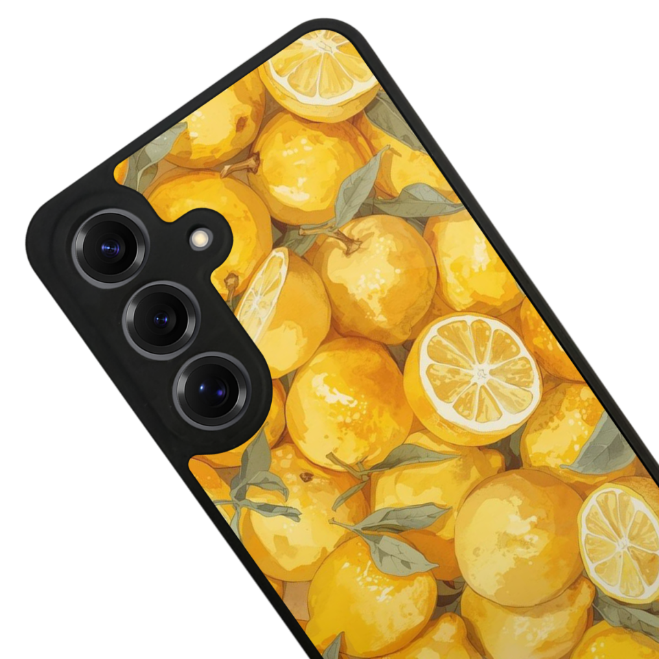 Samsung Galaxy S25 Uyumlu Limon Tasarımlı Glossy Premium Kılıf