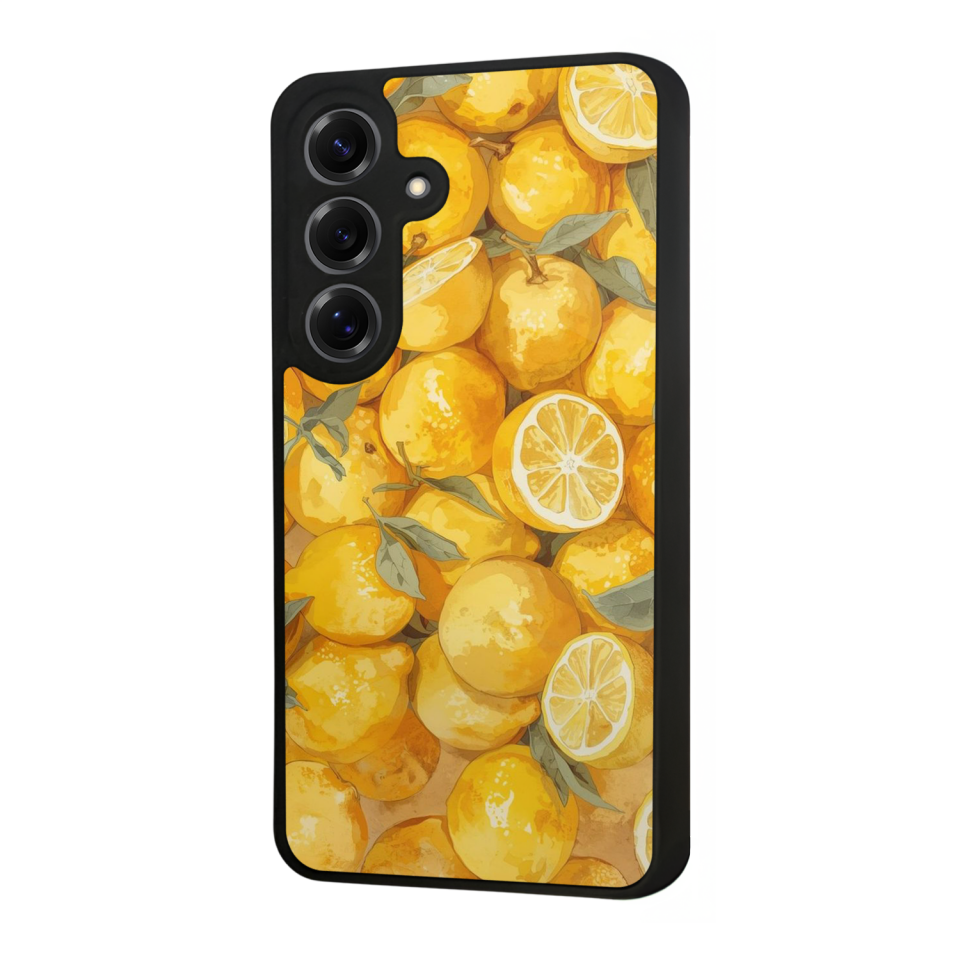 Samsung Galaxy S25 Uyumlu Limon Tasarımlı Glossy Premium Kılıf
