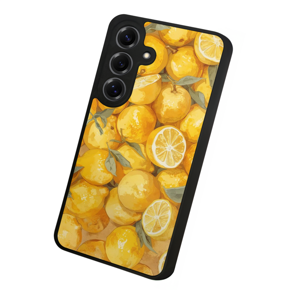 Samsung Galaxy S25 Uyumlu Limon Tasarımlı Glossy Premium Kılıf