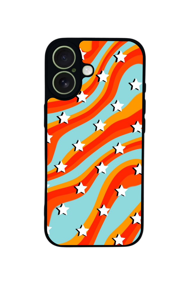 iPhone 17 Uyumlu Retro Yildizlar Tasarımlı Glossy Premium Kılıf