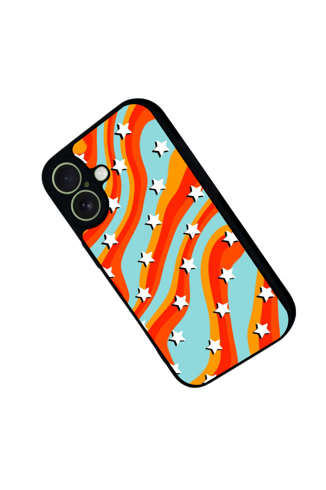 iPhone 17 Uyumlu Retro Yildizlar Tasarımlı Glossy Premium Kılıf