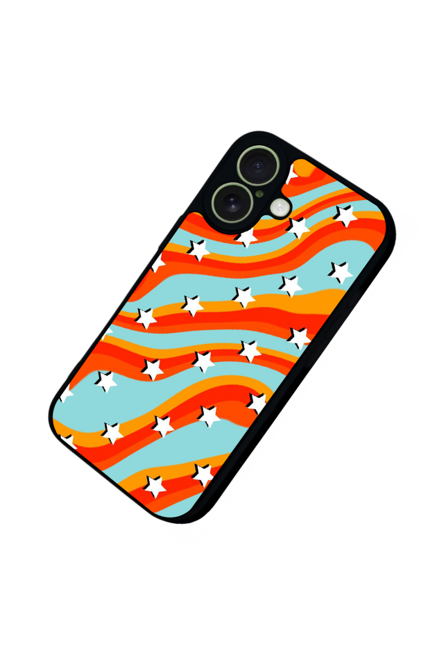 iPhone 17 Uyumlu Retro Yildizlar Tasarımlı Glossy Premium Kılıf