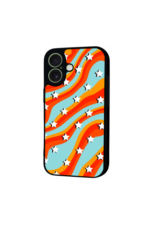 iPhone 17 Uyumlu Retro Yildizlar Tasarımlı Glossy Premium Kılıf