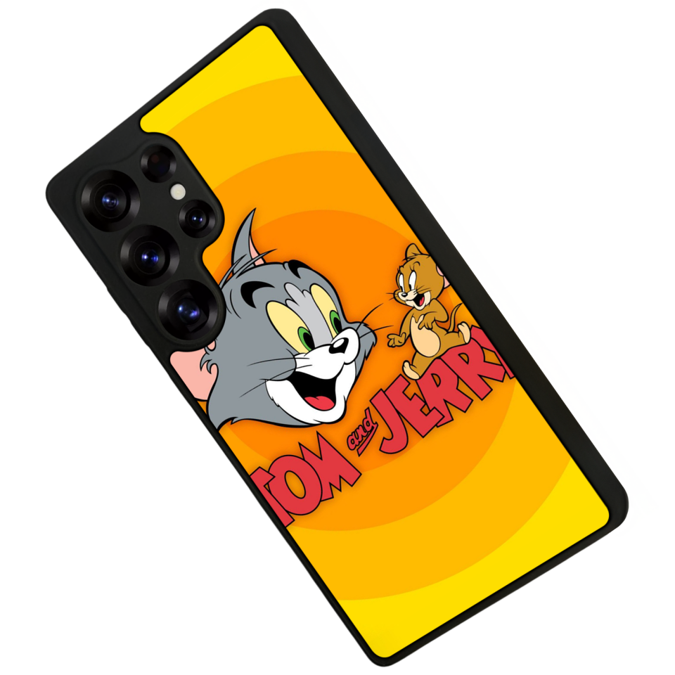 Samsung Galaxy S25 Ultra Uyumlu Tom And Jerry Tasarımlı Glossy Premium Kılıf