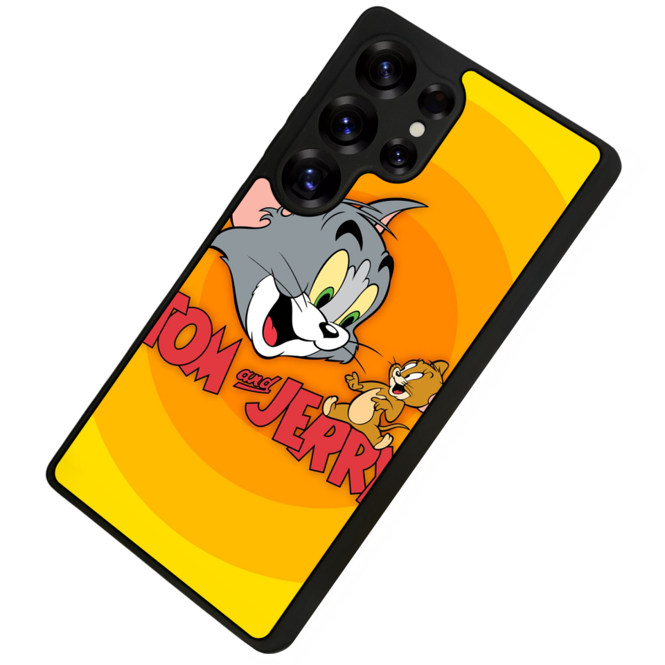Samsung Galaxy S25 Ultra Uyumlu Tom And Jerry Tasarımlı Glossy Premium Kılıf
