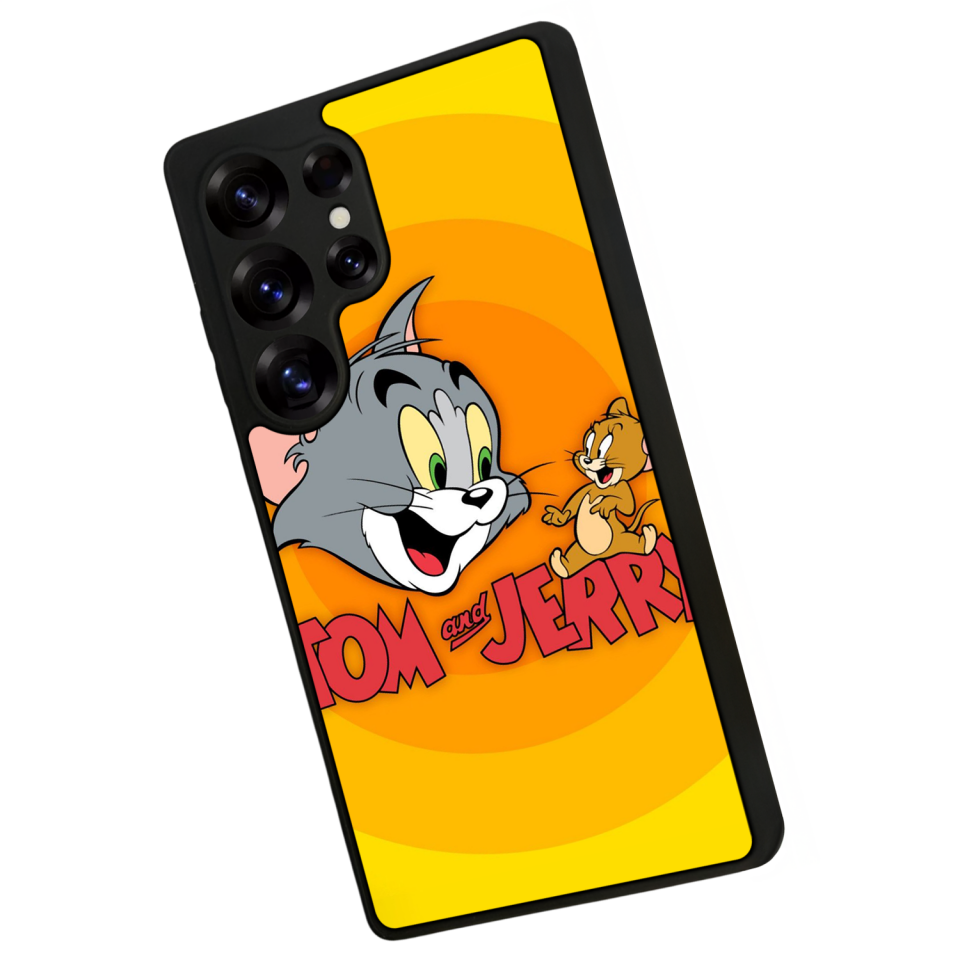 Samsung Galaxy S25 Ultra Uyumlu Tom And Jerry Tasarımlı Glossy Premium Kılıf