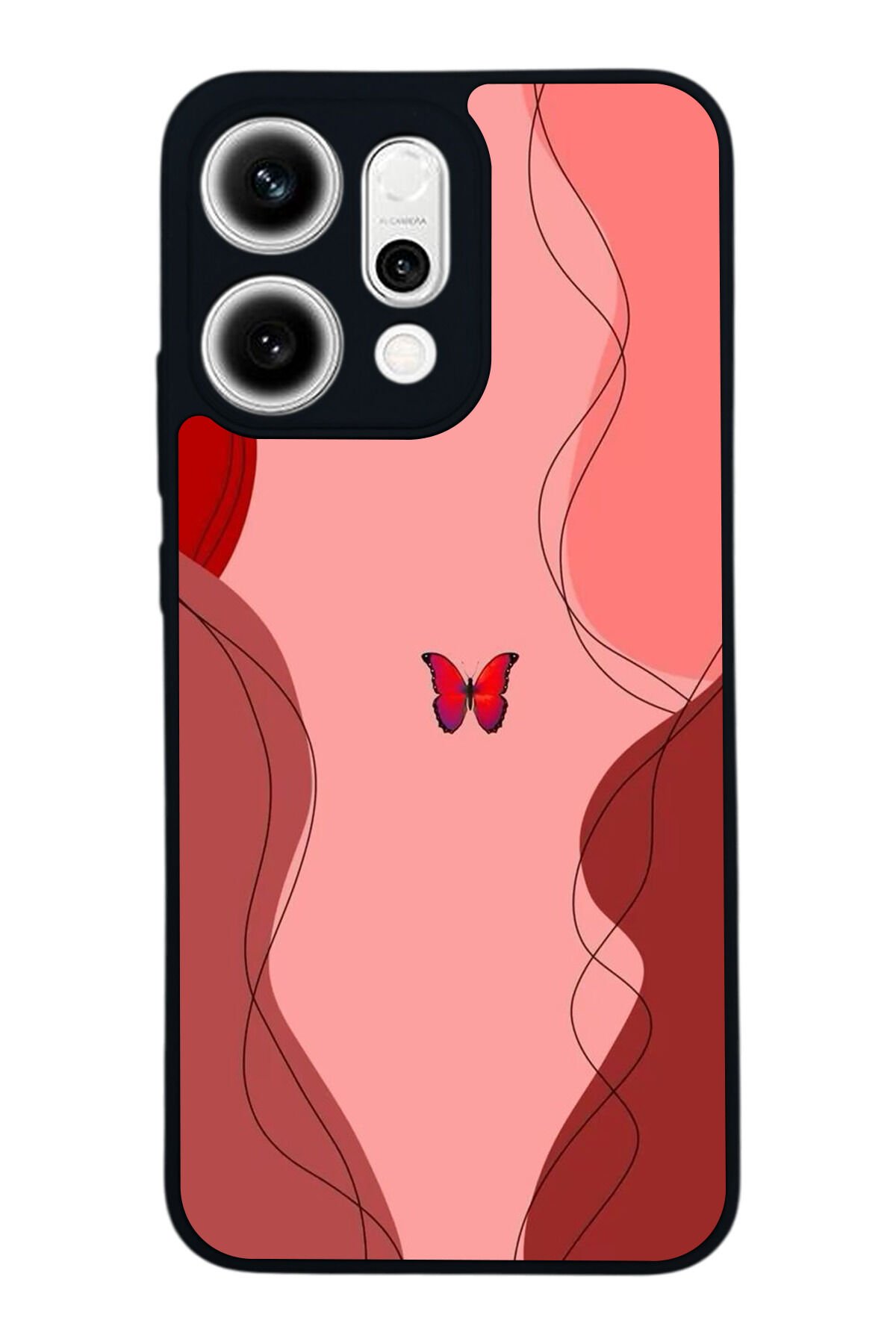 Oppo Reno 14 Uyumlu Kelebek Tasarımlı Glossy Premium Kılıf