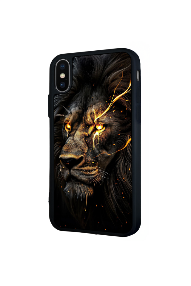 iPhone X/ XS Uyumlu Aslan Tasarımlı Glossy Premium Kılıf