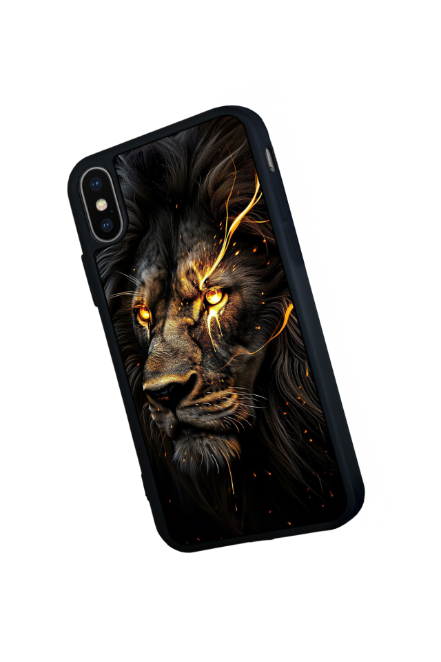 iPhone X/ XS Uyumlu Aslan Tasarımlı Glossy Premium Kılıf