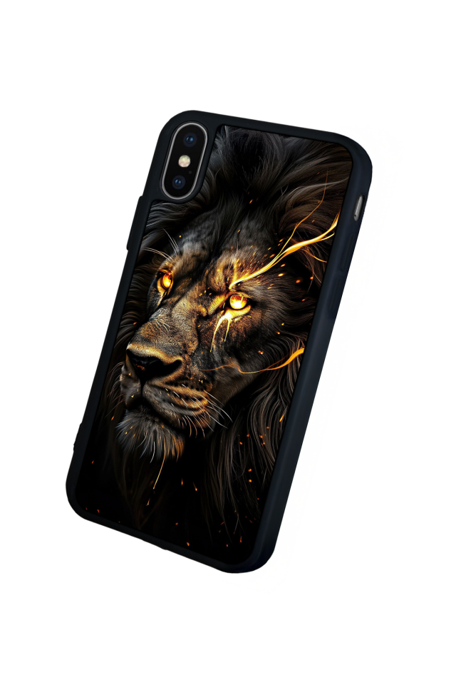 iPhone X/ XS Uyumlu Aslan Tasarımlı Glossy Premium Kılıf