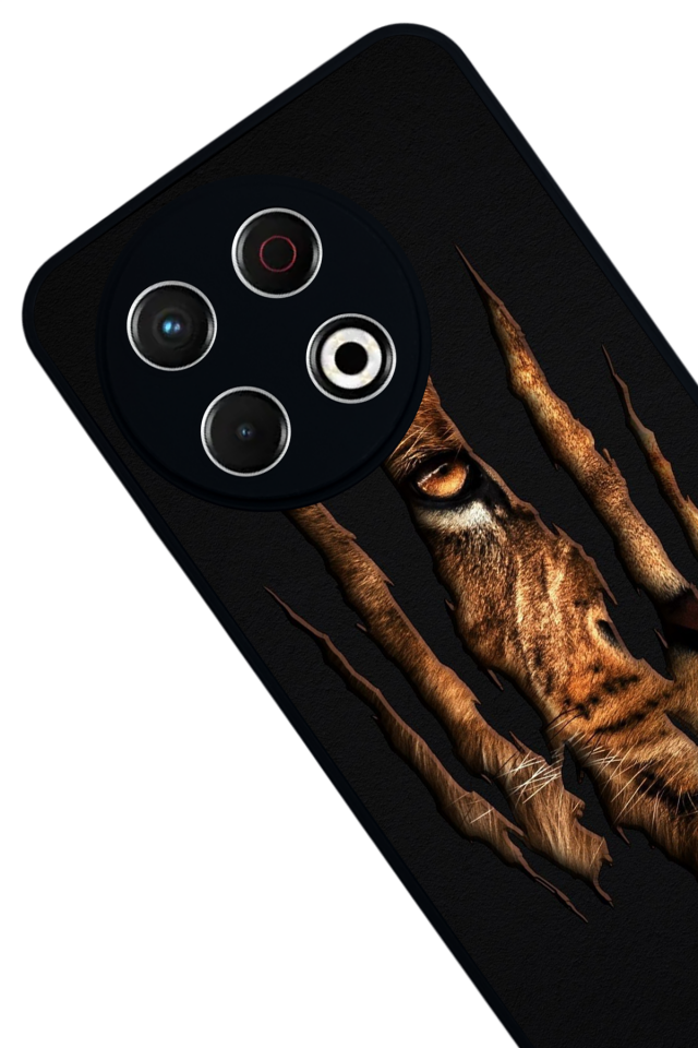 Tecno Spark 30 Pro Uyumlu Aslan Tasarımlı Glossy Premium Kılıf