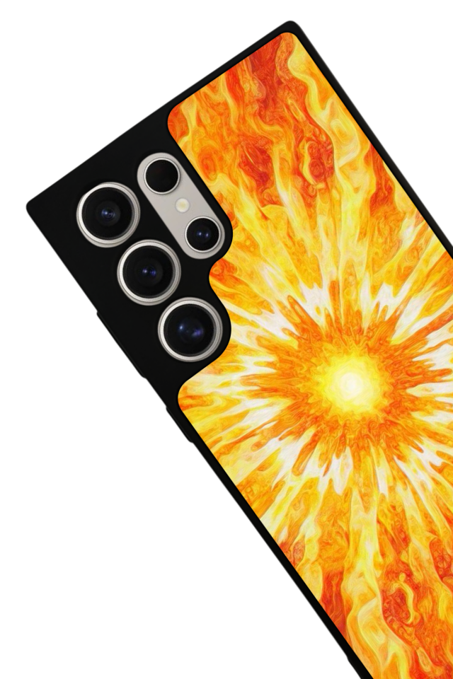 Samsung Galaxy S23 Ultra Uyumlu Güneş Tasarımlı Glossy Premium Kılıf