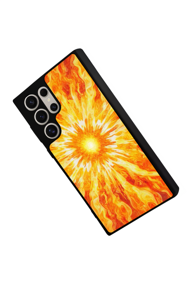 Samsung Galaxy S23 Ultra Uyumlu Güneş Tasarımlı Glossy Premium Kılıf