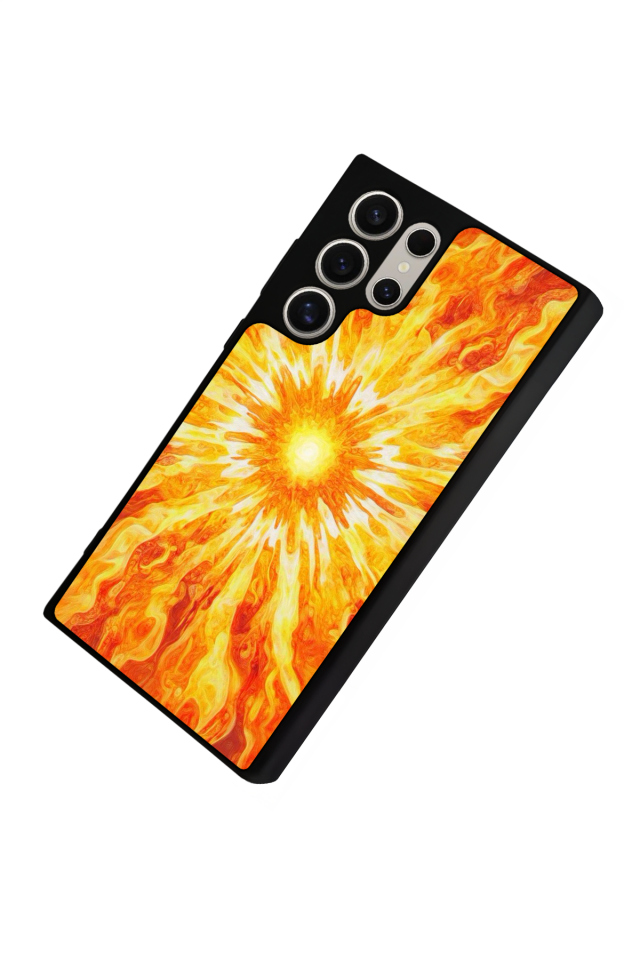 Samsung Galaxy S23 Ultra Uyumlu Güneş Tasarımlı Glossy Premium Kılıf