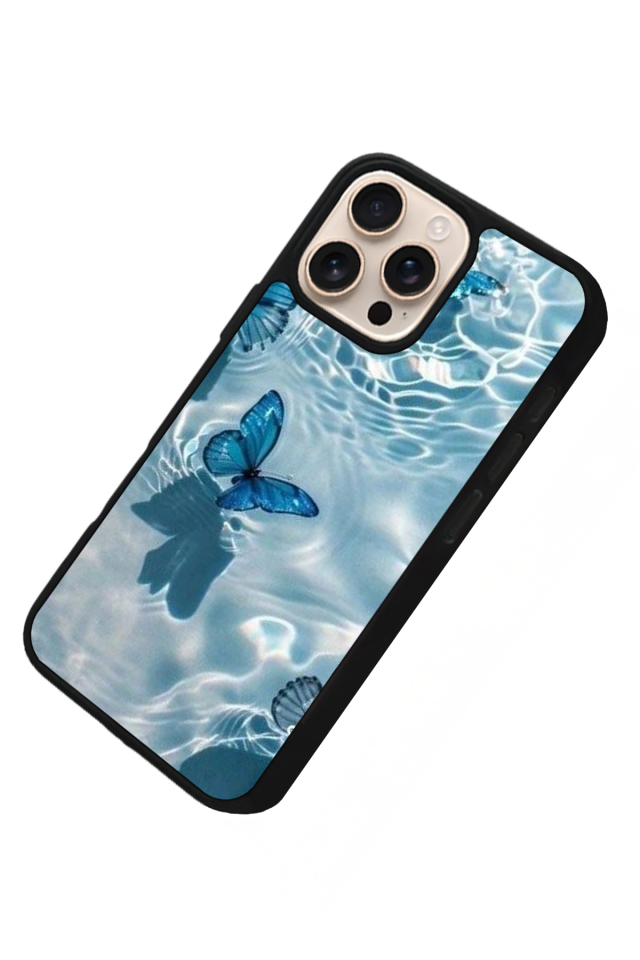 iPhone 16 Pro Uyumlu Kelebek Tasarımlı Glossy Premium Kılıf