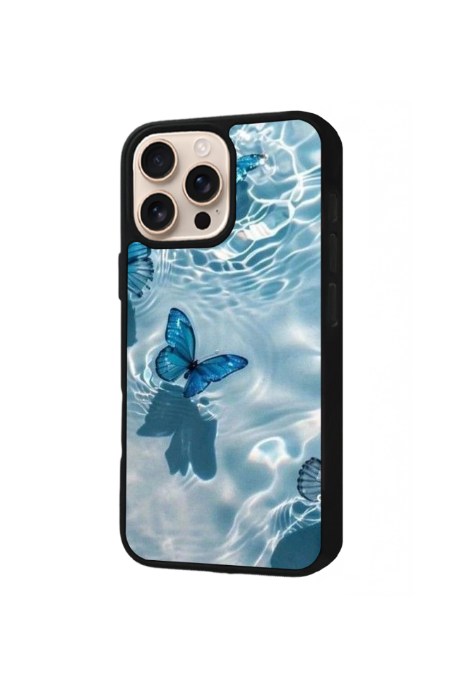 iPhone 16 Pro Uyumlu Kelebek Tasarımlı Glossy Premium Kılıf