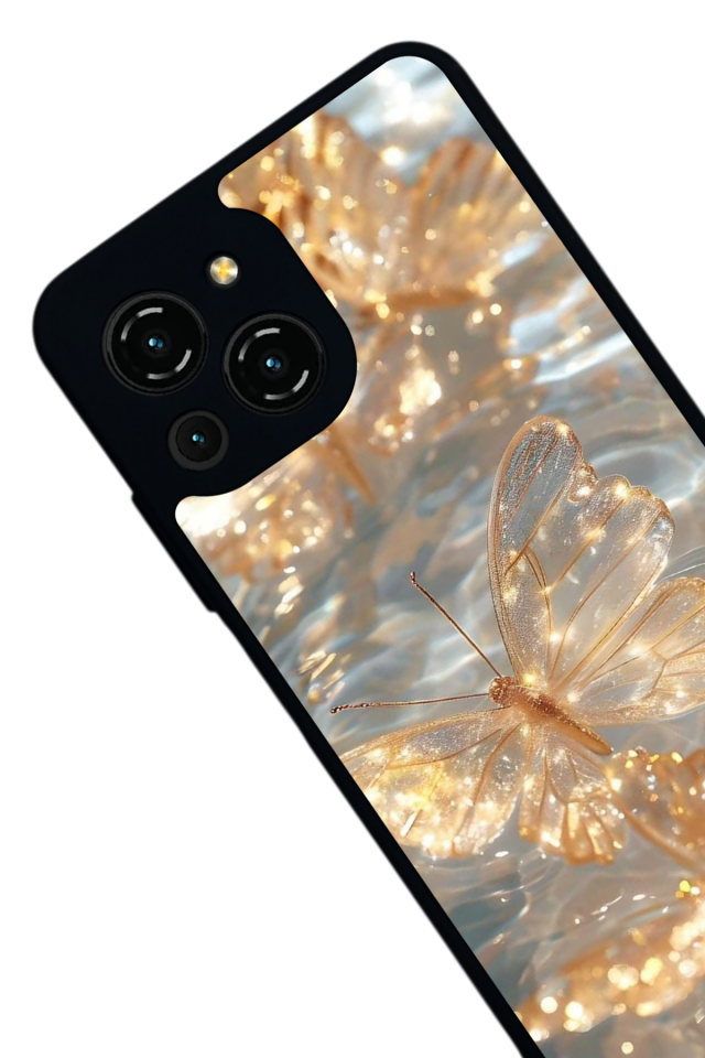 Reeder S23 Pro Max Uyumlu Kelebek Tasarımlı Glossy Premium Kılıf