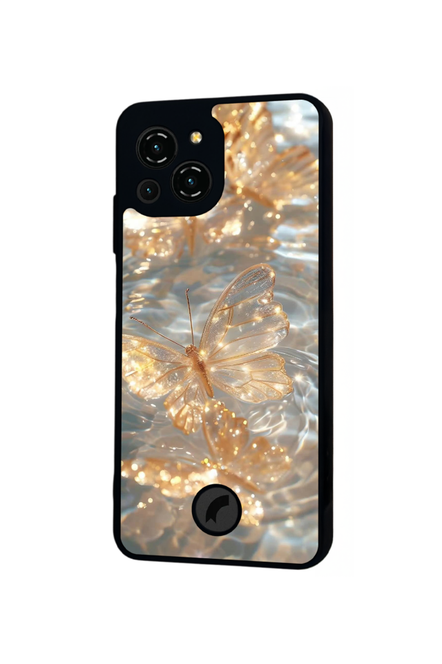 Reeder S23 Pro Max Uyumlu Kelebek Tasarımlı Glossy Premium Kılıf
