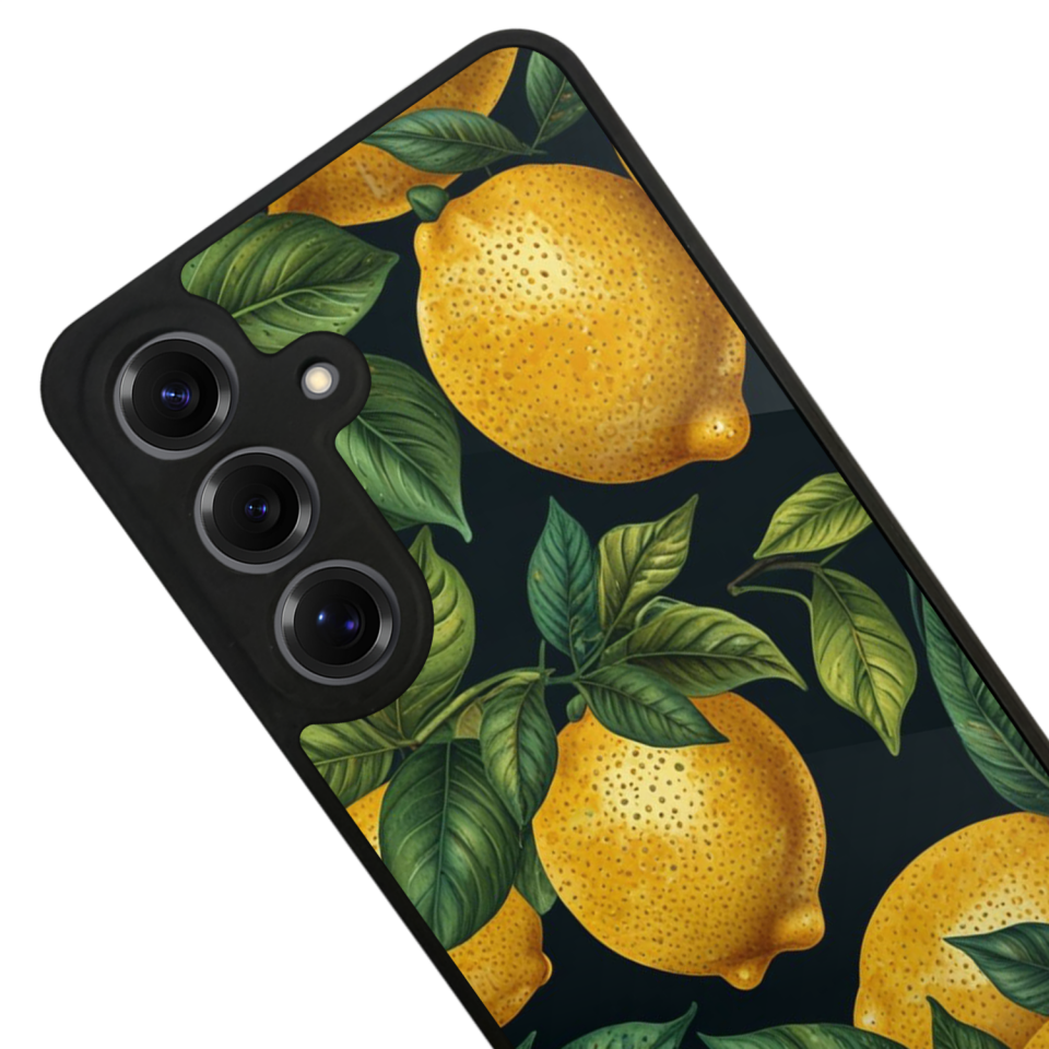 Samsung Galaxy S25 Uyumlu Limon Tasarımlı Glossy Premium Kılıf