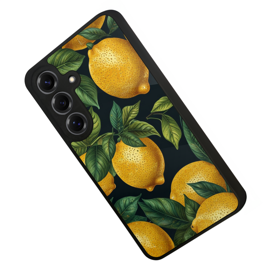 Samsung Galaxy S25 Uyumlu Limon Tasarımlı Glossy Premium Kılıf