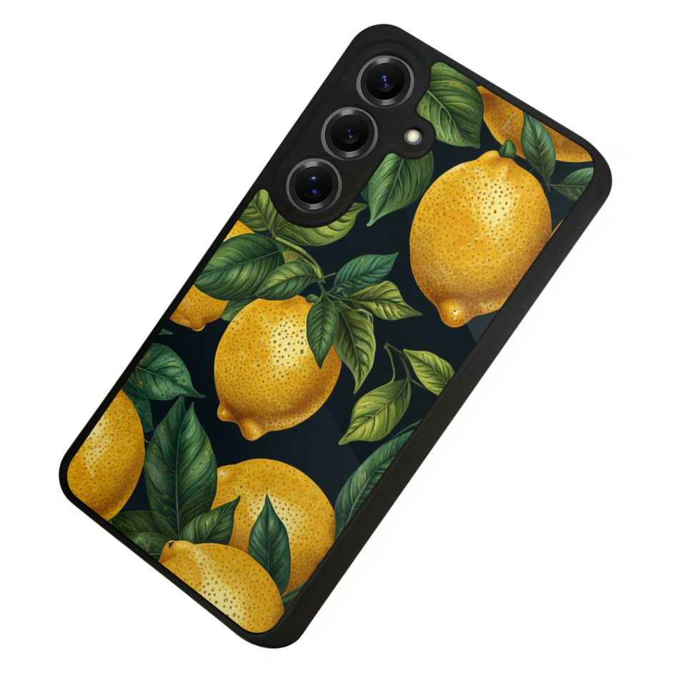 Samsung Galaxy S25 Uyumlu Limon Tasarımlı Glossy Premium Kılıf