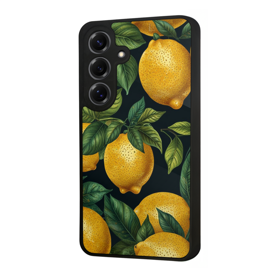 Samsung Galaxy S25 Uyumlu Limon Tasarımlı Glossy Premium Kılıf