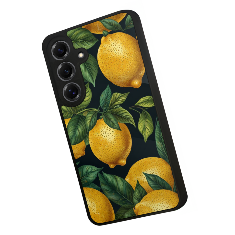 Samsung Galaxy S25 Uyumlu Limon Tasarımlı Glossy Premium Kılıf