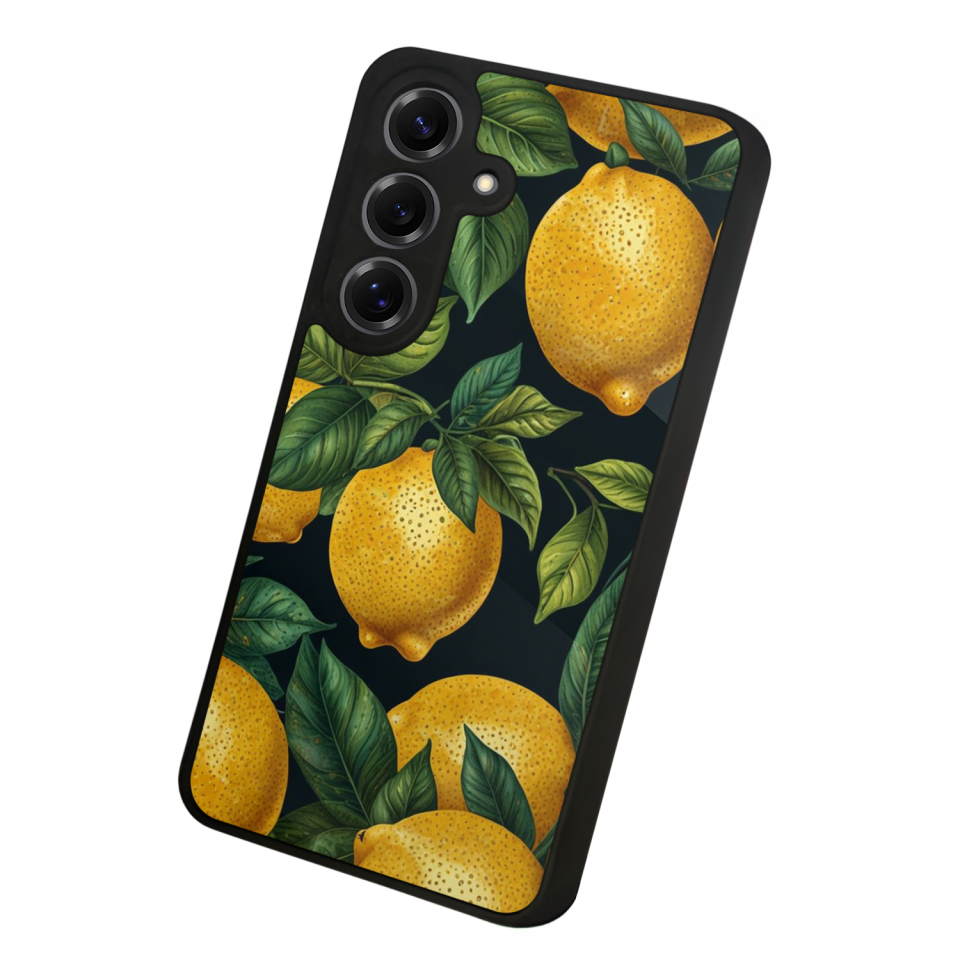 Samsung Galaxy S25 Uyumlu Limon Tasarımlı Glossy Premium Kılıf