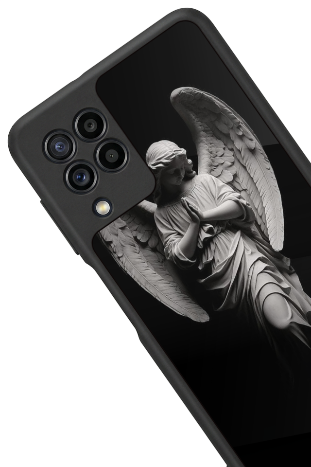 Samsung Galaxy M22 Uyumlu Melek Tasarımlı Glossy Premium Kılıf