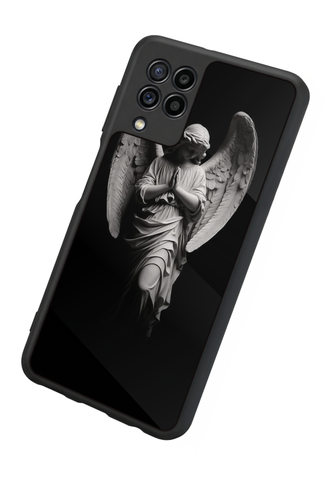 Samsung Galaxy M22 Uyumlu Melek Tasarımlı Glossy Premium Kılıf