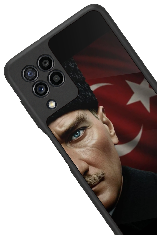 Samsung Galaxy M32 Uyumlu Mustafa Kemal Ataturk Tasarımlı Glossy Premium Kılıf