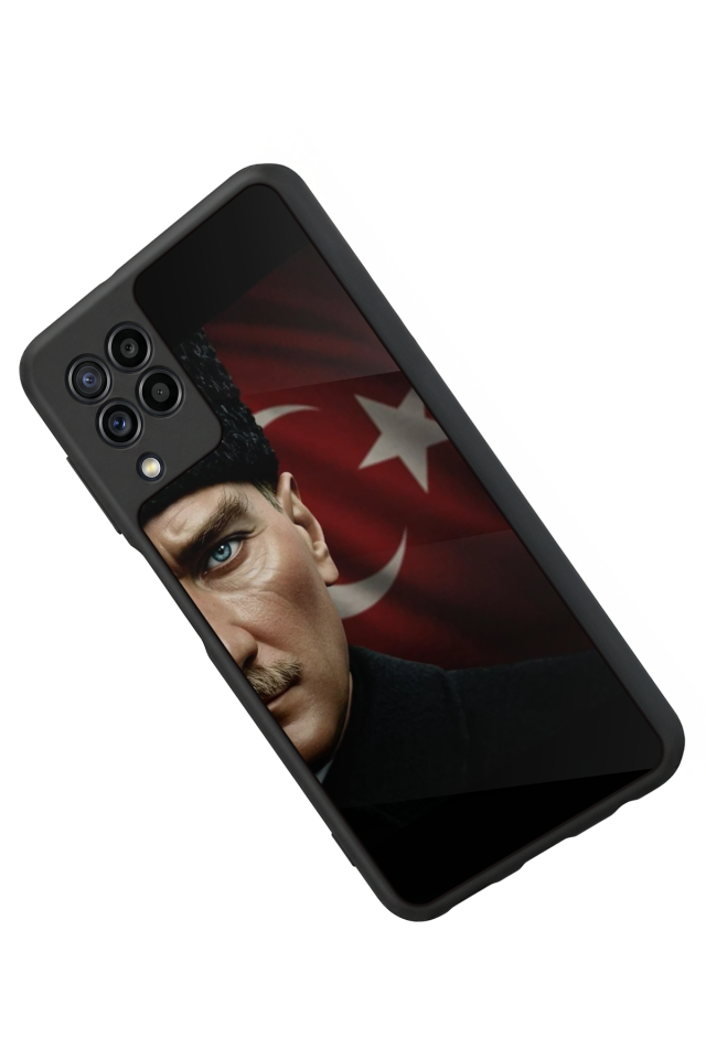 Samsung Galaxy M32 Uyumlu Mustafa Kemal Ataturk Tasarımlı Glossy Premium Kılıf