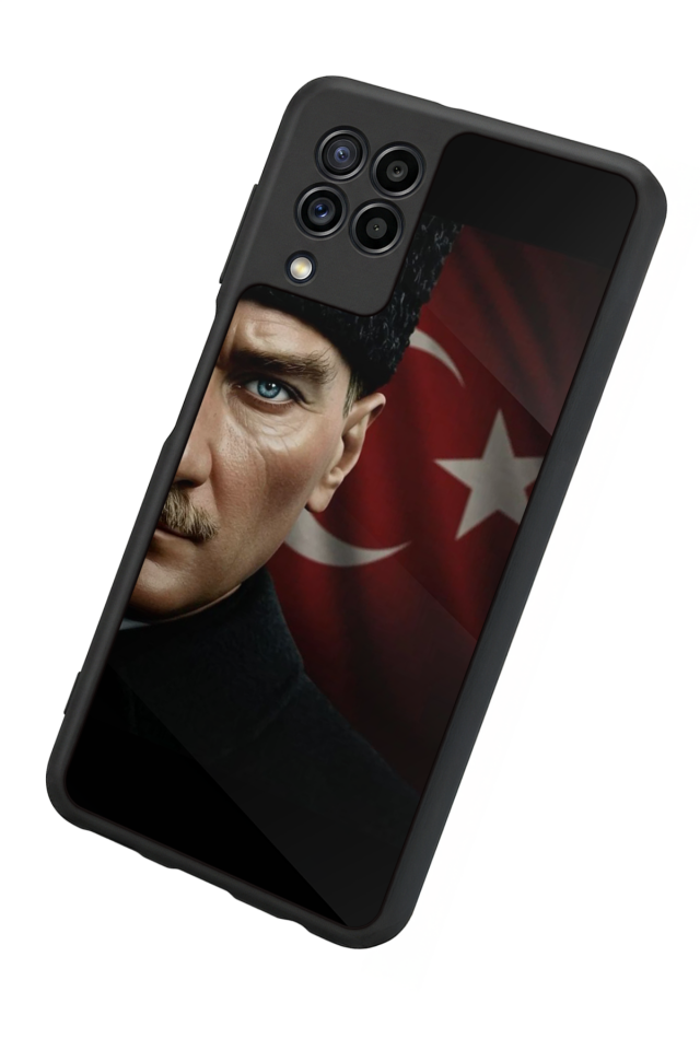Samsung Galaxy M32 Uyumlu Mustafa Kemal Ataturk Tasarımlı Glossy Premium Kılıf
