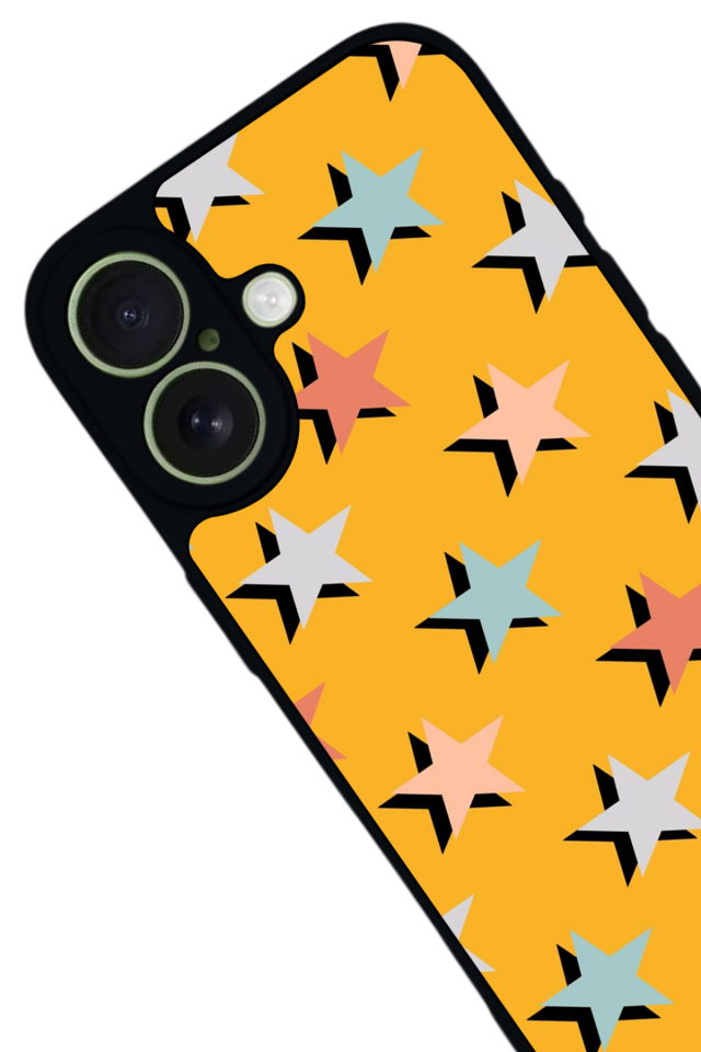 iPhone 17 Uyumlu Retro Yildizlar Tasarımlı Glossy Premium Kılıf