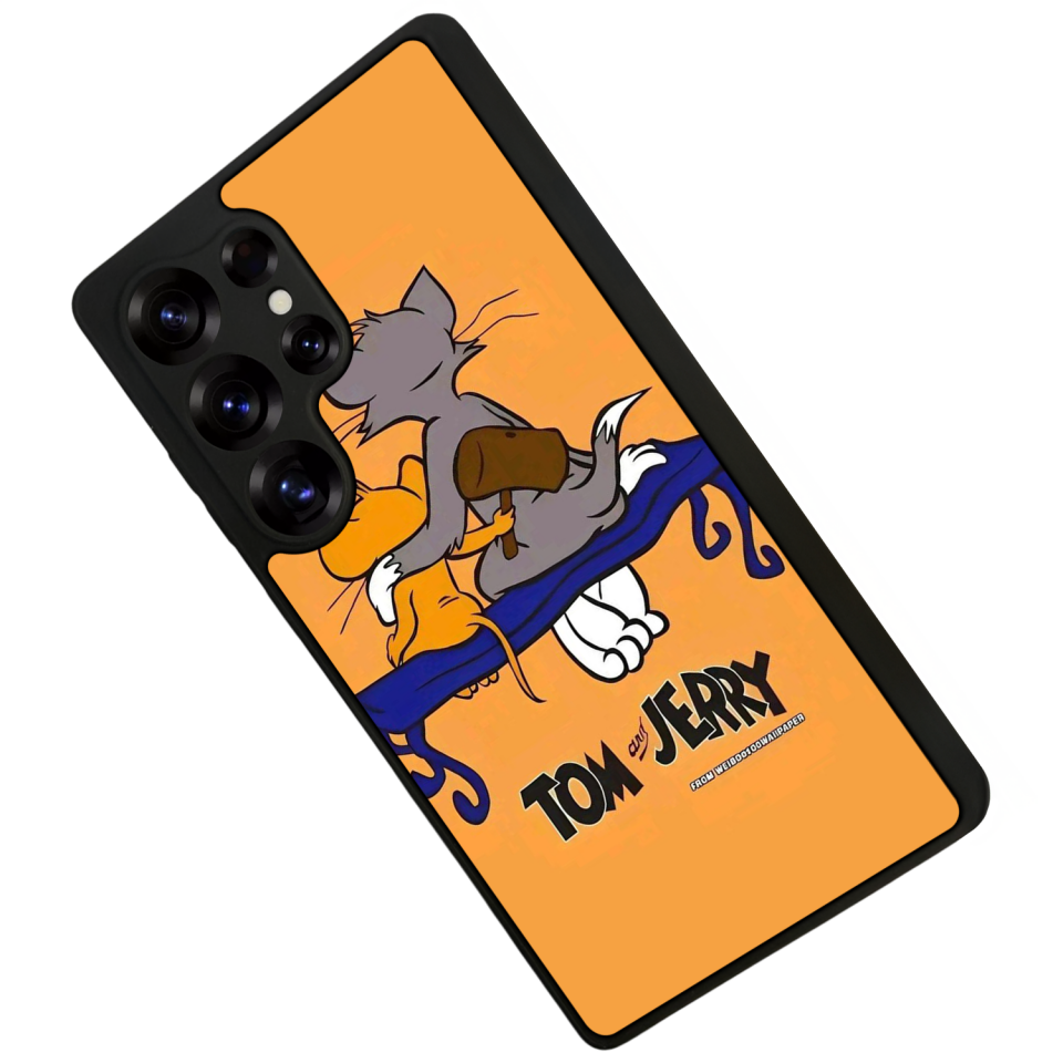 Samsung Galaxy S25 Ultra Uyumlu Tom And Jerry Tasarımlı Glossy Premium Kılıf