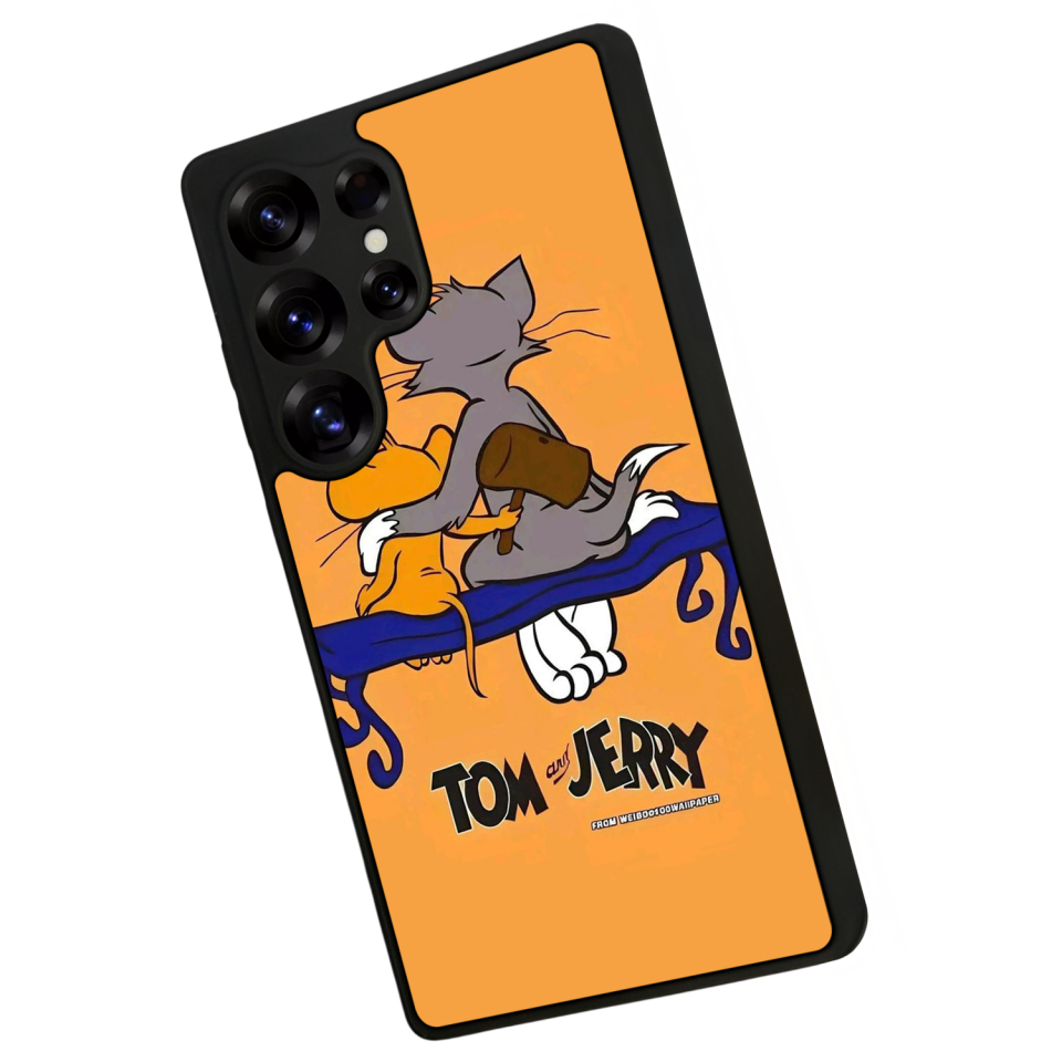 Samsung Galaxy S25 Ultra Uyumlu Tom And Jerry Tasarımlı Glossy Premium Kılıf