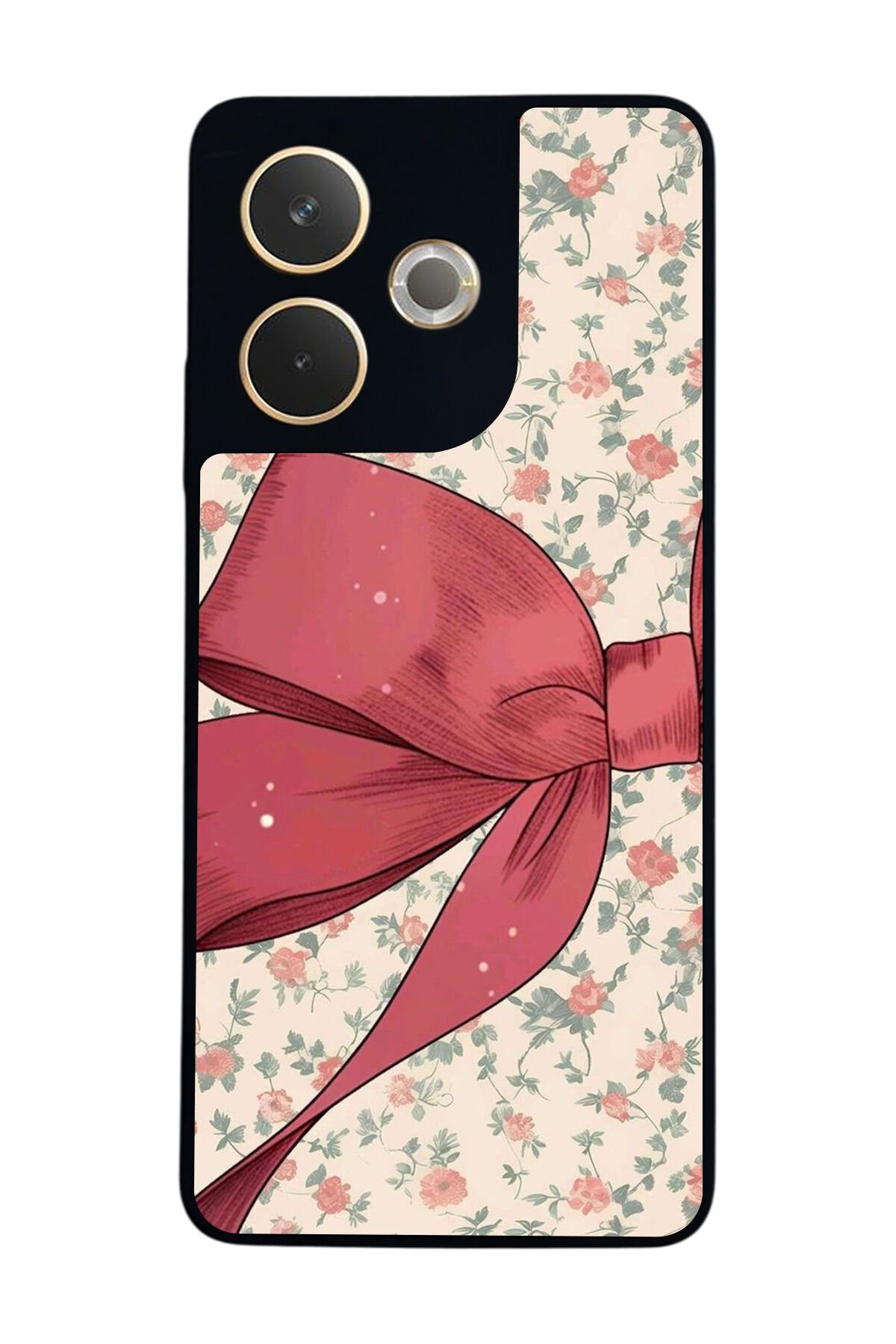 Oppo A5 Pro Uyumlu Kurdele Tasarımlı Glossy Premium Kılıf