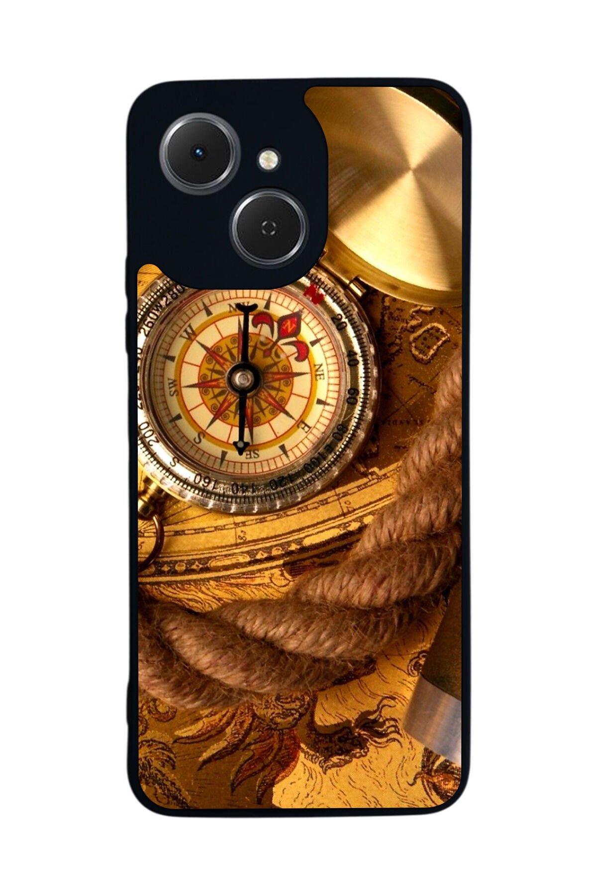 Tecno Spark 40C Uyumlu Pusula Tasarımlı Glossy Premium Kılıf