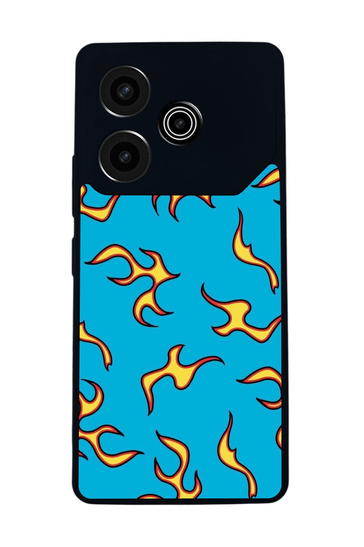 Tecno Pova 6 Uyumlu Retro Flame Patterns Tasarımlı Glossy Premium Kılıf