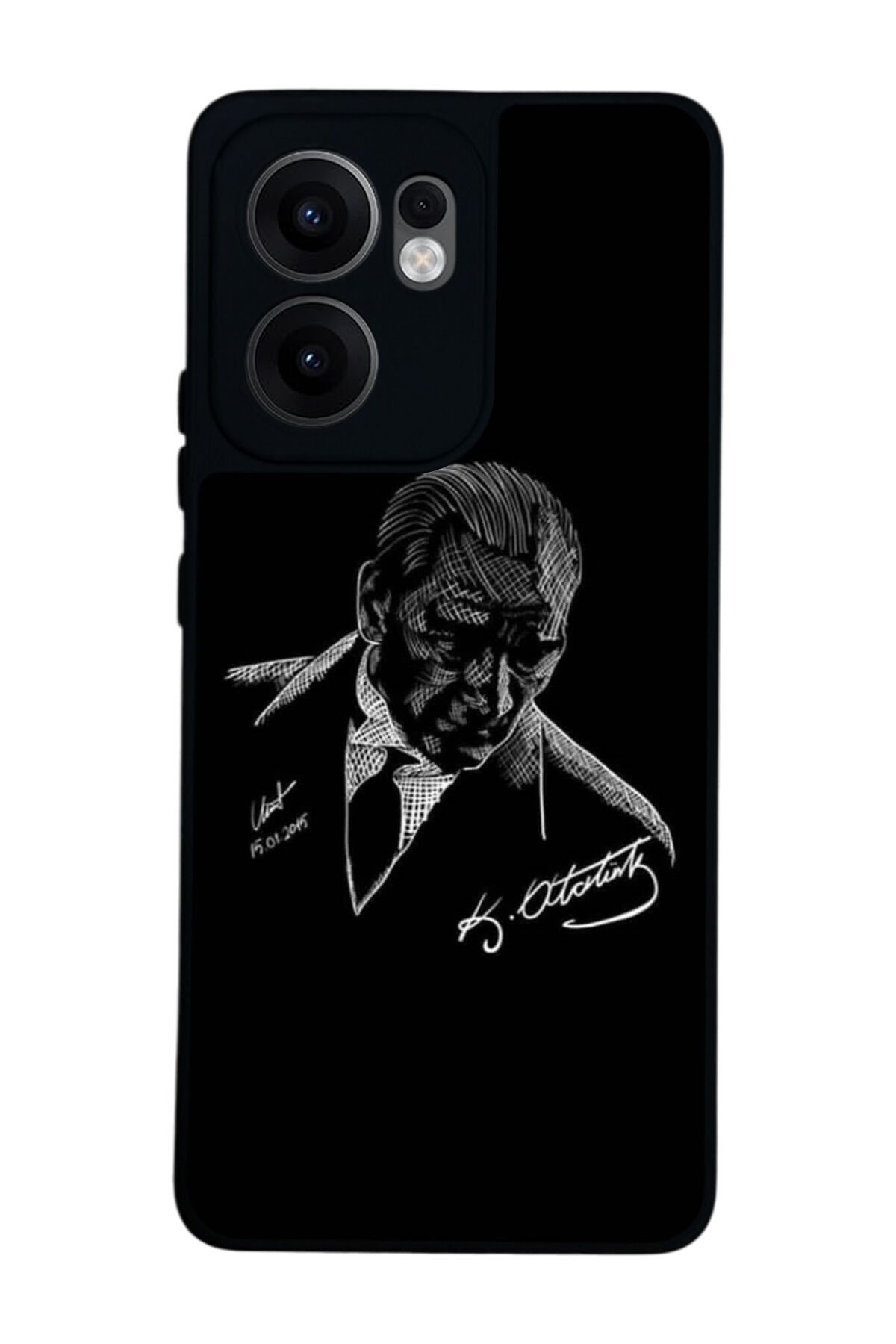 Oppo Reno 13F Uyumlu Mustafa Kemal Ataturk Tasarımlı Glossy Premium Kılıf