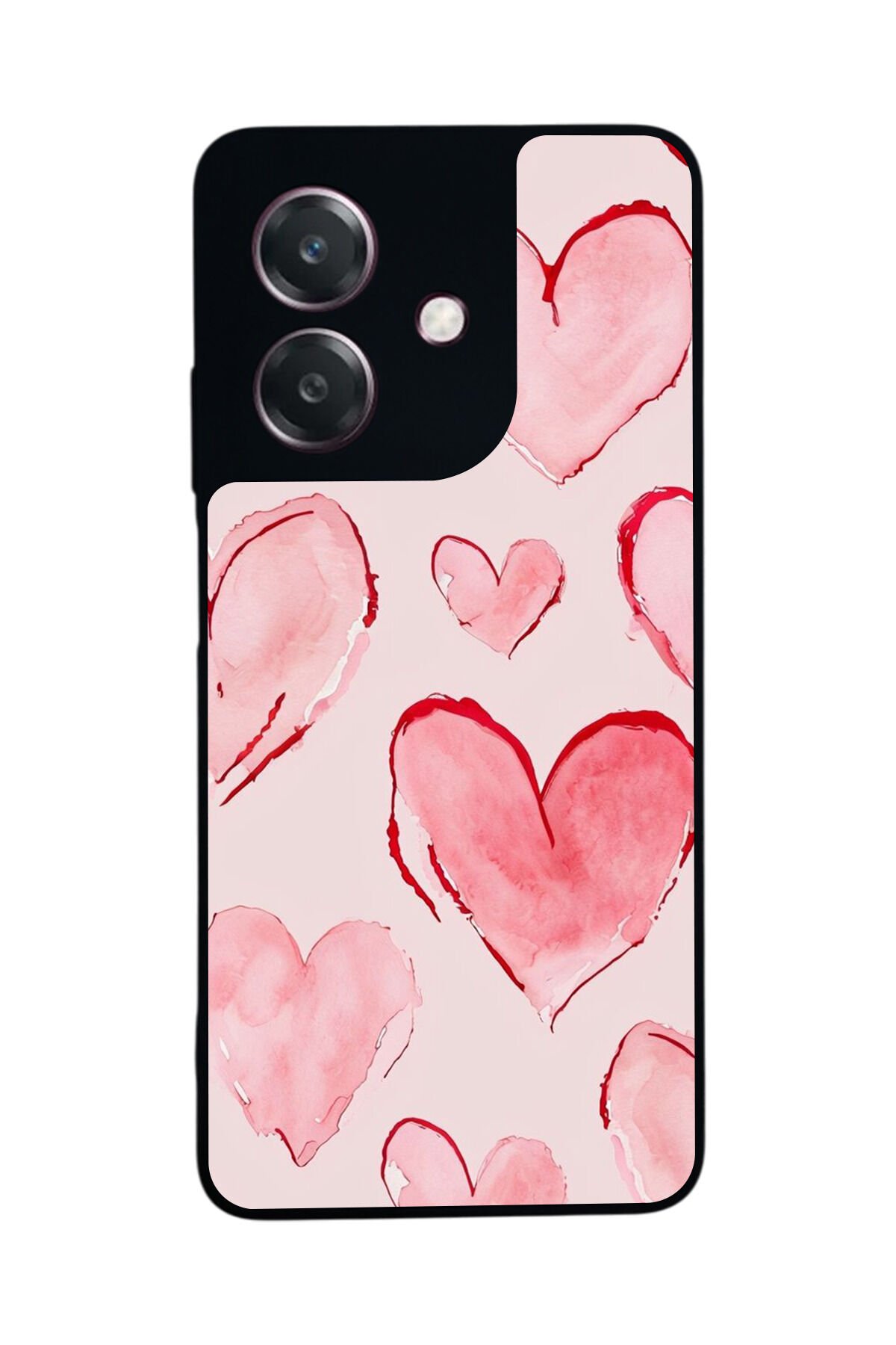 Oppo A3 5G Uyumlu Kalp Love Tasarımlı Glossy Premium Kılıf