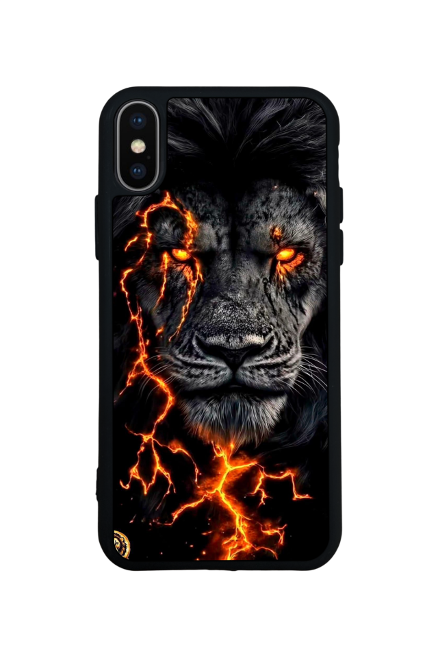 iPhone X/ XS Uyumlu Aslan Tasarımlı Glossy Premium Kılıf