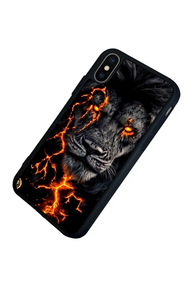 iPhone X/ XS Uyumlu Aslan Tasarımlı Glossy Premium Kılıf