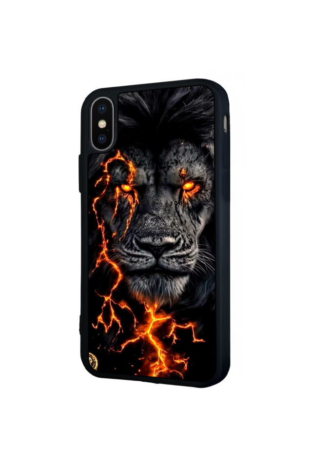 iPhone X/ XS Uyumlu Aslan Tasarımlı Glossy Premium Kılıf