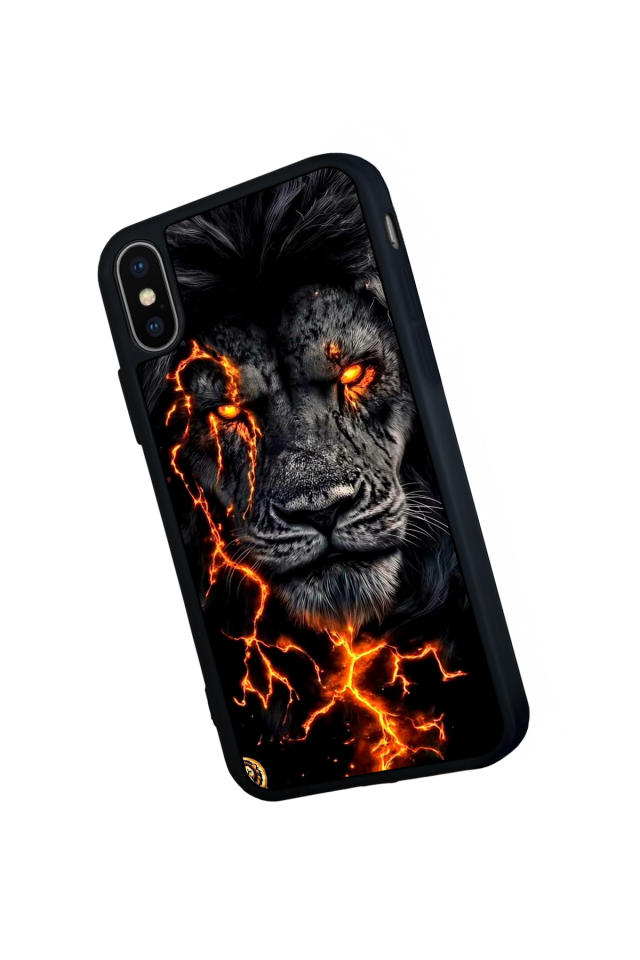 iPhone X/ XS Uyumlu Aslan Tasarımlı Glossy Premium Kılıf