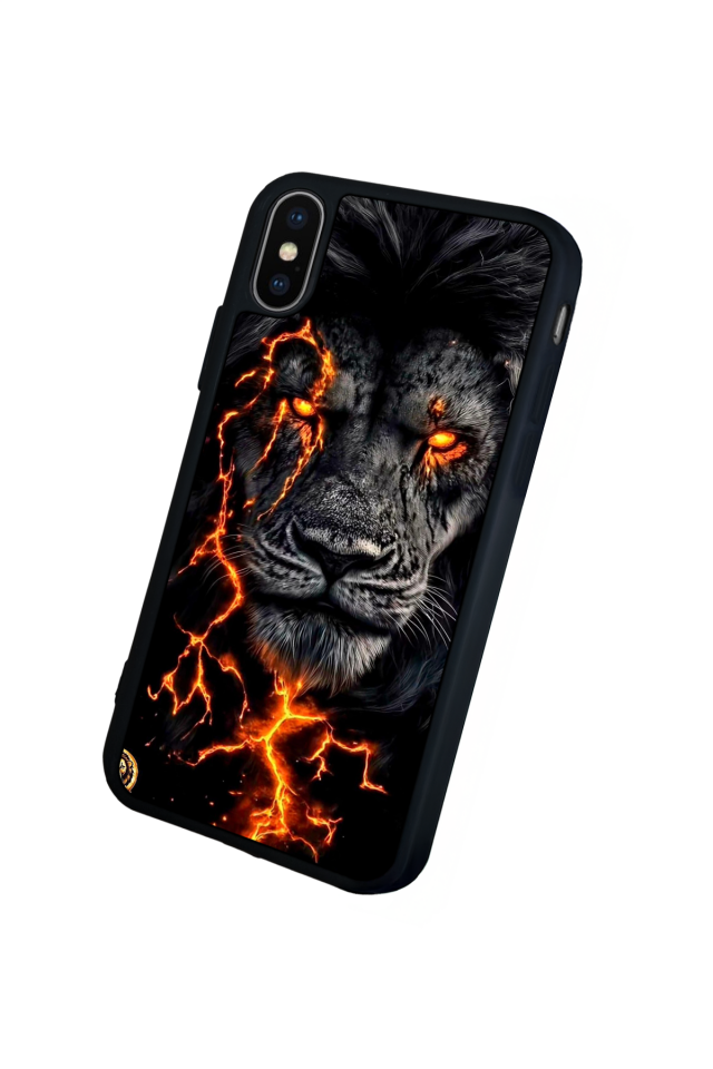 iPhone X/ XS Uyumlu Aslan Tasarımlı Glossy Premium Kılıf